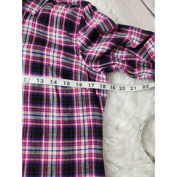 Eddie Bauer Womens Button Up Shirt Multicolor Plaid Long Sleeve Cuff Collar M - Picture 3 of 6